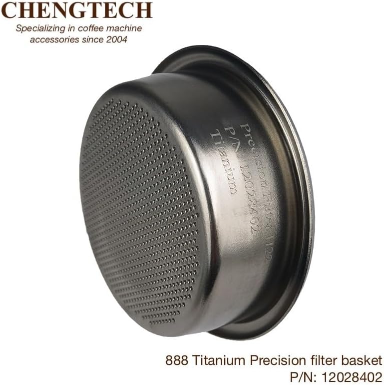 Chengtech 58mm 15g 888Ti Titanium Espresso Filter Basket – Precision 888 Holes, Straight-Walled Flat Bottom, Ridgeless Design for Consistent Extraction - Image 1